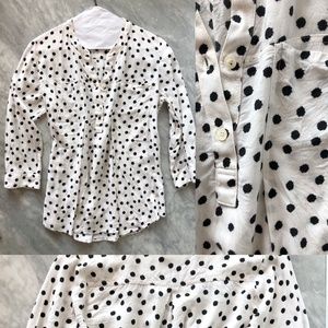 Maeve by Anthropologie Polka Dot Blouse, Size S